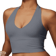 thumbnail image 1 of Estbridge Women‘s Halter Sports Bra For Workout U Neck Yoga Bra Padded Wireless, 1 of 17