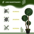 thumbnail image 3 of Indoor Plants Artificial Plant for Home Decor Indoor & Outdoor Fake Plants Artificial Tree in Pot, 3 Ball Boxwood Topiary Tree for Home Office, Living Room Decor, Dark Green,Artificial Flowers, 3 of 9