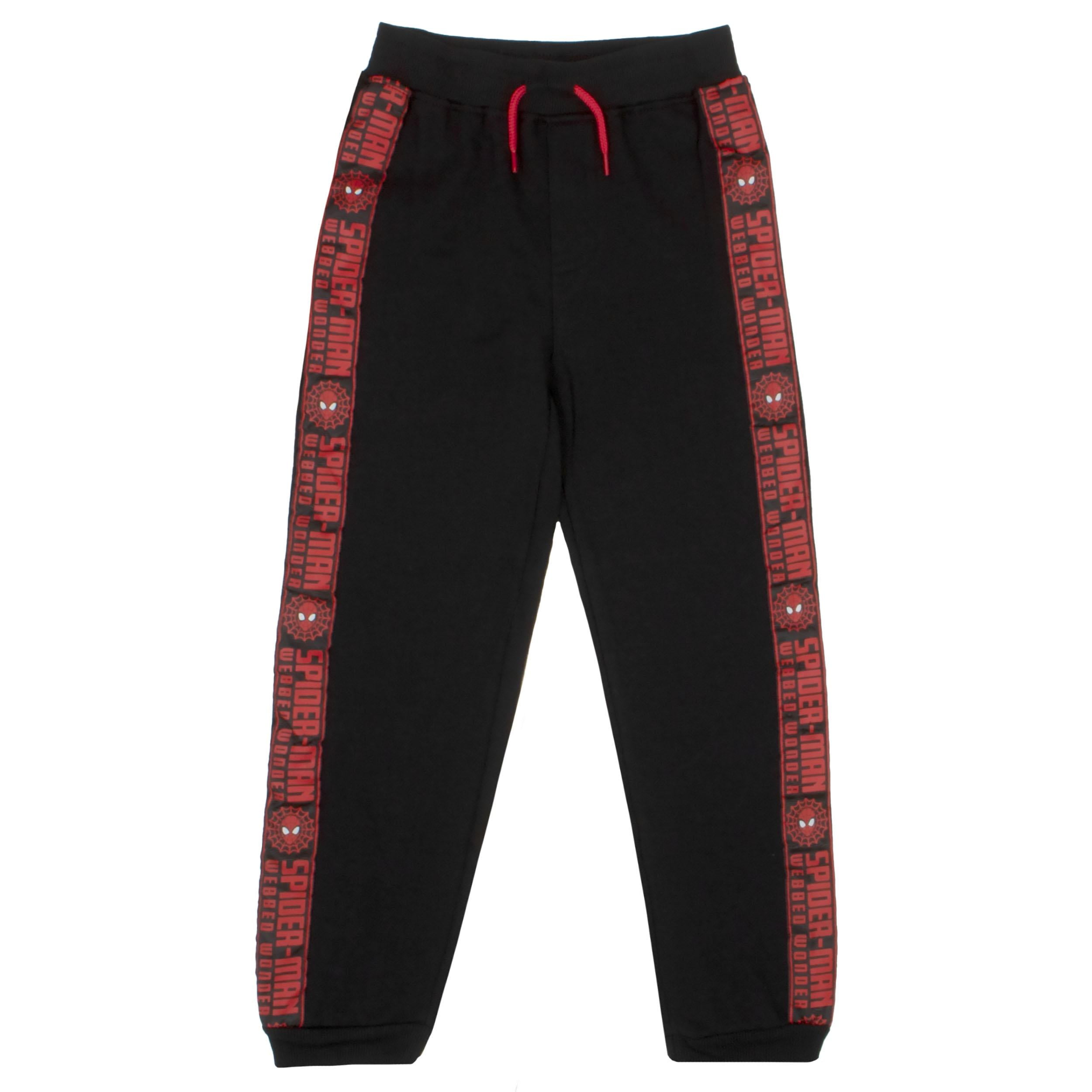 Marvel Spiderman Boys 3 Piece Fleece Pants Set, Spider-Man Zip-Up Hoodie, T-Shirt, and Pants 3-Pack Bundle Set (Size 4-16)