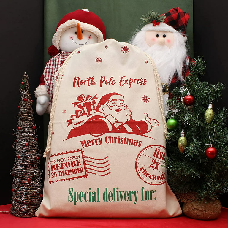 12 Days of Christmas Holiday Bags Gift Set of 12 Cotton Drawstring Bags  Stocking Stuffers Christmas Bags Christmas Favors 