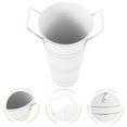 thumbnail image 3 of 9inch Tall Galvanized Flower Bucket, 2 Pcs Farmhouse French Flower Bucket with Handle, Small Rustic Bucket Vintage Metal Vases for Flower, Centerpieces, Floral Wedding Arrangements, White, 3 of 9