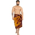 thumbnail image 2 of HAPPY BAY Men's Standard Vacation Dashiki Sarong Full Pareo Beach Wrap One Size Brown_N903 Summer Vacation Aloha, 2 of 5