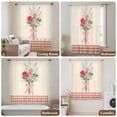 thumbnail image 6 of Pastoral Flowers Sheer Curtains 84 Inches Long, Spring Red Pink Leaves Farmhouse Plaid Light Filering Curtains, Breathable Simi Curtain Privacy Drapes for Living Room Bedroom Window Treatment, 6 of 9