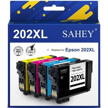 202 Ink Cartridges for Epson 202 202XL T202 Ink Cartridges for Epson 202XL Ink for Epson Expression Home XP-5100 Workforce WF-2860 Printer (4 Pack, Black Cyan Magenta Yellow)