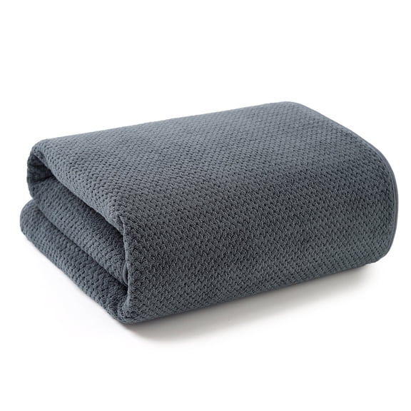 REDKISS 1-Pack Oversized Charcoal Grey Microfiber Bath Towel, Pineapple Weave Soft Quick Dry