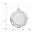thumbnail image 2 of FB Jewels SS Rh-plt Engraveable Scalloped Patterned Polished Front/Satin Back Charm, 2 of 2