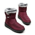 thumbnail image 4 of Mostsola Winter Snow Boots for Women Anti-Slip Platform Booties Hook Loop Warm Mid Calf Boots, 4 of 6