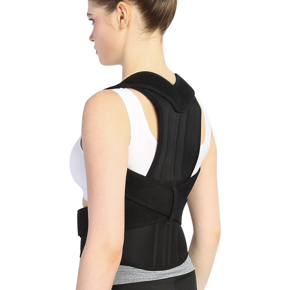 Posture Back Brace Support Belts for Upper Back Pain Relief, Adjustable Size with Waist Support Wide Straps Comfortable for Men Women - Walmart.com