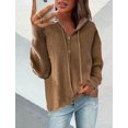 thumbnail image 2 of CoCopeaunts Women's Hooded Cardigan Fall Cable Knit Open Front Long Sleeve Sweaters Chunky Cardigan Wrap with Drawstring, 2 of 3