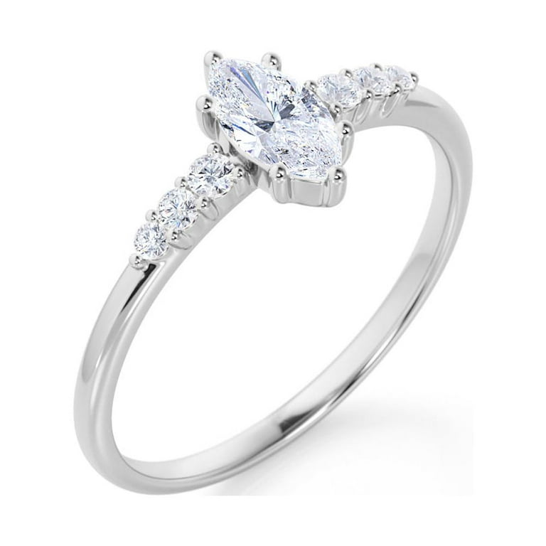 18k White Gold / Marquise