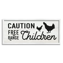 Stupell Indtries Caution Free Range Children Sign Family Farm Birds,24 x 10,Design by Daphne Polselli