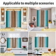 thumbnail image 6 of Aqua Teal Kitchen Curtains Small Short 39 Inch Length, Farmhouse Wood Grain Vintage Brown Striped Grommet Top Bedroom Living Room Curtains, Light Filtering Cafe Curtain Drapes 2 Panels Set 55''x39'', 6 of 9