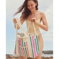 thumbnail image 4 of Sunnylife: Recycled Nylon Cooler Tote - Seagrass Green & Pink Stripe - 6 Gallon, 23x7x13" Zip Bag, Insulates Hot-Cold, Food-Drinks, Beach-Pool-Picnic, 4 of 8
