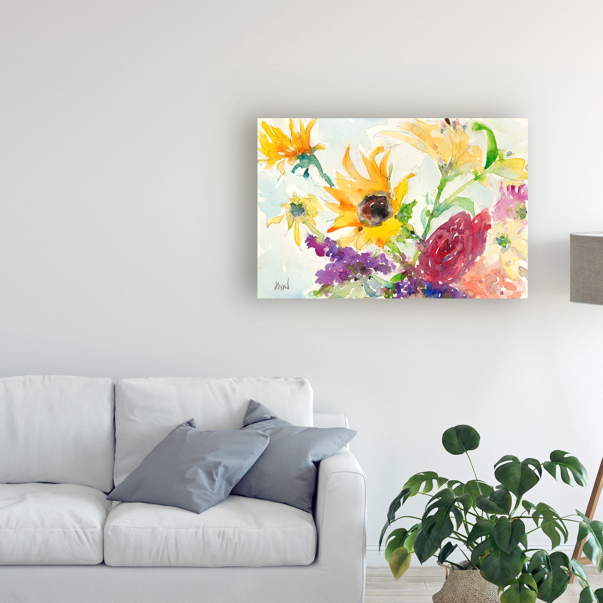 Trademark Fine Art 'Bright Wild Flowers I' Canvas Art by Samuel Dixon