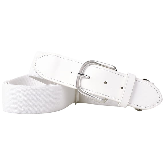 White Imitation Leather Elastic Softball Uniform Belt With Alloy Clasps Vintage Stretch Adjustable Sport Baseball Belts