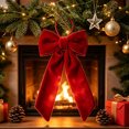 thumbnail image 4 of Wooowa Christmas Tree Shaped Fabric Bow Ornament Soft Hanging Pendant 9.84x3.94 Inch for Mantel Wreath Door and Holiday Party Home Display, 4 of 5