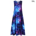 thumbnail image 1 of ziyahi Robe Femme Imprimé Étoilé Vêtements d'Été Coton Robe Maxi Sans Manches, Bleu, 5TG, 1 of 7