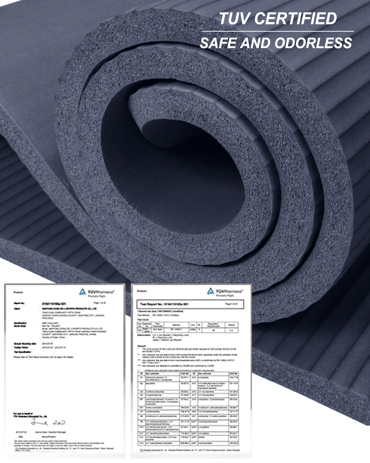 YR Wide Yoga Mat 78"x35" Thick 10mm NBR Exercise Mats Large for Home Gym Floor Fitness Pad, Navy Blue