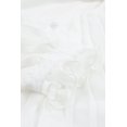 thumbnail image 4 of POGLIP Women's White Pleated Ruffled Tie Waist Buttons V Neck Romper, 4 of 6