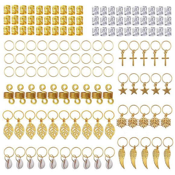 Cheveux Braid Accessoires Métal: 140PCS Petit Dreadlocks Bijoux Bagues Bijoux de cheveux