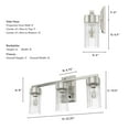 thumbnail image 5 of Hunter - Gatz 3-light Brushed Nickel, Medium Size Vanity Light, Dimmable, Modern Style, for Bedrooms, Kitchens, Dining, Living Rooms - 19685, 5 of 6