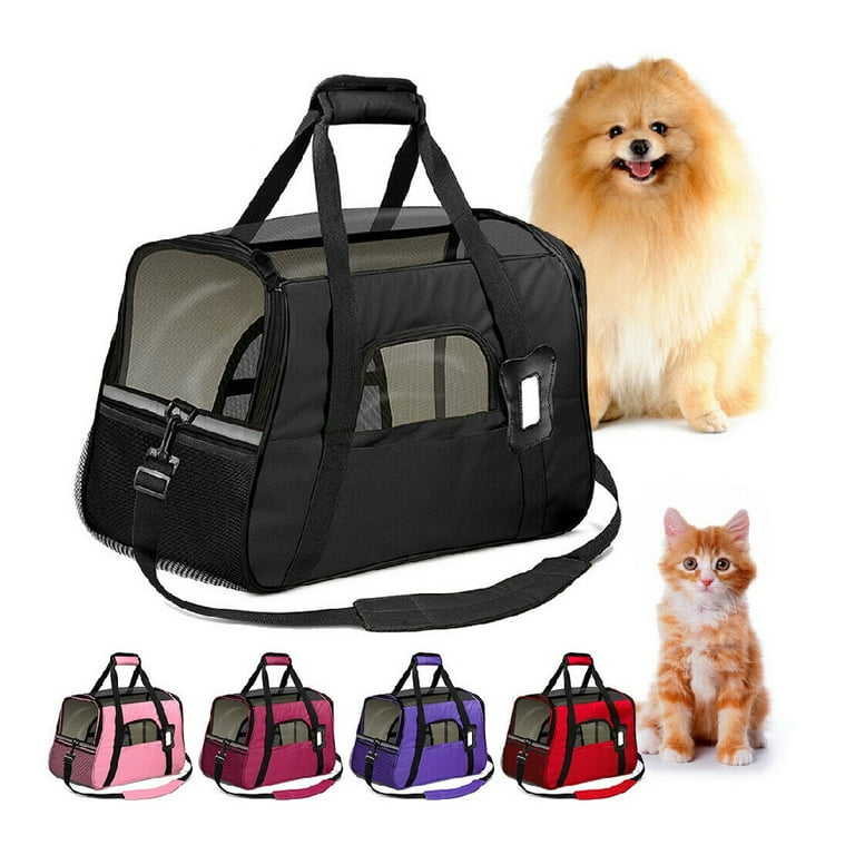 Pet Soft Sided Dog Cat Carrier Comfortable Bag Travel Case Airline Approved  Small Size Red Color 