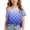 Blue, variant on Girls Off the Shoulder Top Short Sleeve T Shirts Star Print Crewneck Tees Casual Summer Tunic Blouse Purple 11 Years