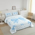 thumbnail image 3 of Erosebridal Kawaii Bowknot Bedding Twin Comforter Set,Blue White Down Comforter,Cartoon Polka Dots Bedding Sets Twin With Comforter,Microfiber Teenager Room Decoration,Reversible,2-Piece, 3 of 8