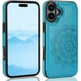 thumbnail image 7 of KOMI Phone Case Design for iPhone 16 Flip Folio Wallet Case with Credit Card Holder Slot PU Leather Phone Cases Durable Kickstand Protective Cover for Women Men Girls 6.1 inch Blue, 7 of 7
