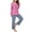 Pink, variant on Scyoekwg Pajamas for Women Set Casual Solid Color Button Round Neck Pleated Long Sleeve Tops and Pants Loungewear Outfits (Wine,M)