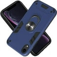 thumbnail image 3 of Case for iPhone XR with Built-in 360° Rotating Ring Kickstand Cover, Military-Grade Drop Protection Phone Case, Back Case for iPhone XR (6.1 inch), Blue, 3 of 9