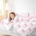 thumbnail image 4 of Erosebridal Pink Letter D Personalized Initial7-Piece Twin Bedding Sets For Kids,Girly Bowknot Bedding Comforter Set,Pink Reversible, 4 of 7