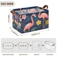 thumbnail image 7 of Yayeee Foldable Storage Basket for Shelves with Handles Waterproof Cloth Bins, Floral Flamingo, 7 of 7