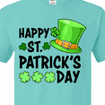thumbnail image 4 of Inktastic Happy St. Patrick's Day Green Hat and Clovers T-Shirt, 4 of 5