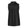 thumbnail image 5 of Holzkary Womens Sleeveless Button Down Shirt V Neck Casual Classic Collared Blouses Solid Basic Summer Work Office Tank Top Womens Casual Sleeveless Tops V Neck Vest Summer Fashion Casual Top Black M, 5 of 5