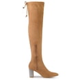 thumbnail image 3 of Unique Bargains Women's Rhinestone Block Heels Over Knee High Boots, 3 of 7