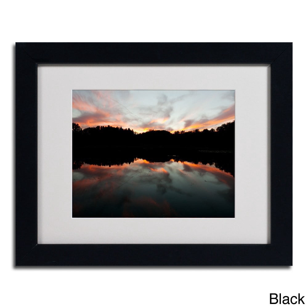 Trademark Fine Art "Kendal Lake Sunset" by Kurt Shaffer, Wood Frame