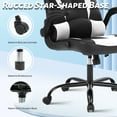 thumbnail image 5 of CL.HPAHKL Ergonomic PC Gaming Chair, PU Leather Video Game Chairs with 360° Swivel Seat Height Adjustable Gamer Chair with Massager Comfortable Computer Chairs for Adults Teens, White, 5 of 9