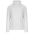 thumbnail image 5 of Babysbule Plus Size Womens Sweaters New Arrivals Fashion Women's Casual Long Sleeved Solid Hedging Knitting Turtleneck Sweater Clearance Women's Fashion, 5 of 6