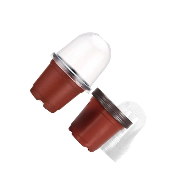 jesticaly Dôme d'Humidité Transparent en Plastique avec Contenant Souple Transparent pour Plantes 10 Pcs Pot de Pépinière pour Petites Plantes Gobelets de Plantation Pots Rouges