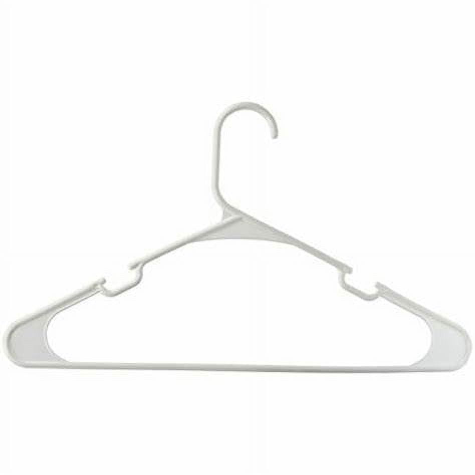 Mainstays Plastic Clothes Hangers, White, 50-Count, Lightweight & Durable for Everyday Use