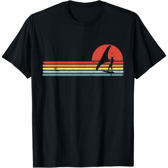 Wing Foiling Foil Surf Surfing Foiler, Retro Vintage Surfer T-Shirt