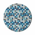 thumbnail image 1 of Abstract Mouse Pad for Computers, Circles in Squares Mosaic Pattern Pastel Colors Modern Geometric Tile Illustration, Round Non-Slip Thick Rubber Modern Mousepad, 8" Round, Multicolor, by Ambesonne, 1 of 2