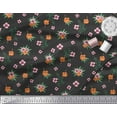 thumbnail image 2 of Soimoi Poly Georgette Fabric Leaves & Floral Decor Fabric Printed Yard 42 Inch Wide, 2 of 5
