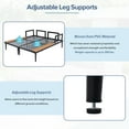 thumbnail image 6 of Euroco Modern Outdoor Daybed Patio Metal Daybed with Wood Topped Side Spaces for Drinks, 2 in 1 Padded Chaise Lounges for Poolside, Balcony, Deck, Gray, 6 of 9