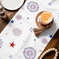 thumbnail image 3 of 4th of July Table Runner 72 Inches, Red Blue Gnomes Independence Day Stars Striped Bed Runner Dresser Scarves Tabletop for Indoor Outdoor Parties/Ceremony/Banquet, 14" x 72", 3 of 9