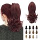 thumbnail image 1 of Extensión de cola de caballo SOFEIYAN, larga y rizada, sintético, rojo vino, 1 of 5