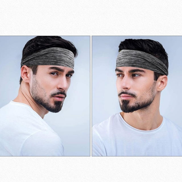 Mujeres Hombres Diadema elástica Transpirable Absorción de sudor Tocado Gris Ndcxsfigh Para Estrenar
