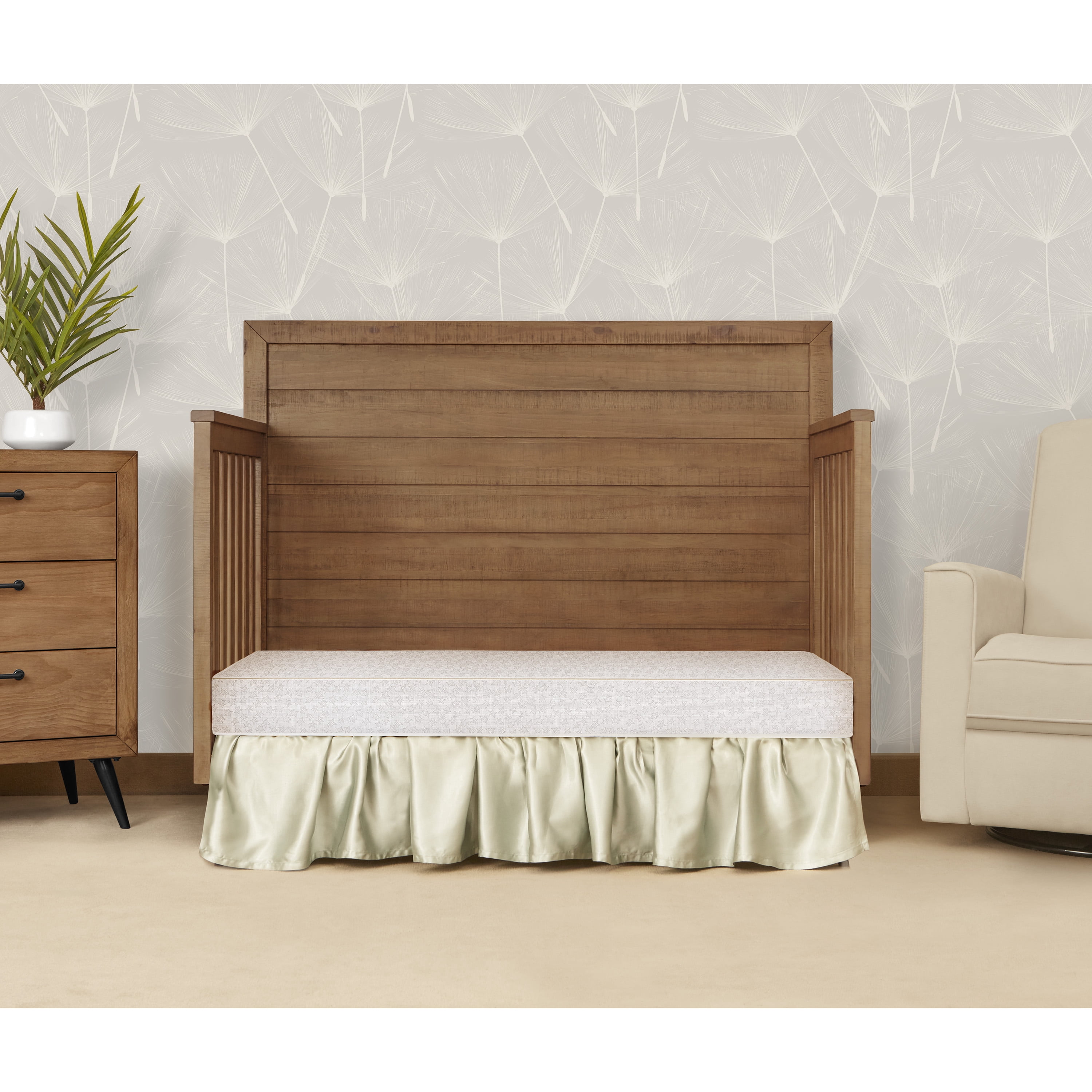evolur Sleep Dual Stage Comfort-Lite 5" Crib & Toddler Foam Mattress, Silver Star
