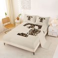 thumbnail image 2 of Erosebridal Teens Adults T Personalized Initial Full Size Sheets 4-Piece,Leopard Print Bow Knot Bed Sheets For Girls Boys, 2 of 5